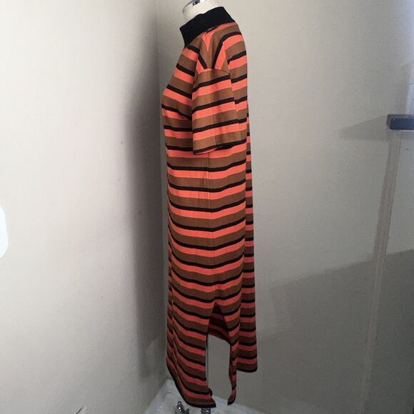 ASOS Knit Dress Stretch Orange Striped Mock Turtle Size  XS - Picture 4 of 9
